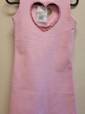 NWT Lola and the Boys Pink  Crystal Heart Dress size 10